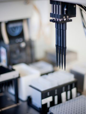 Close up of medical research testing machine